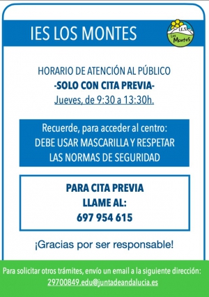 Nuevo horario de atención al público