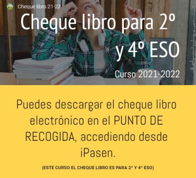 CHEQUE LIBRO PARA 2º Y 4º ESO