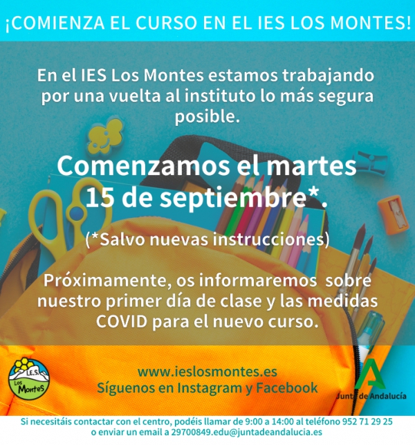 COMENZAMOS EL MARTES 15 DE SEPTIEMBRE